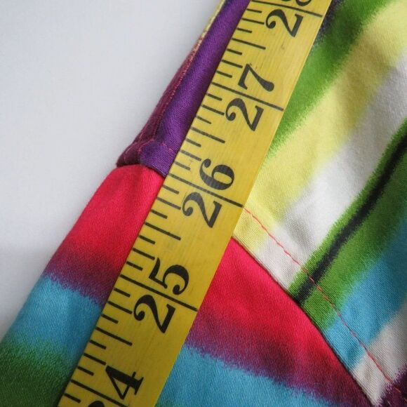 L&B Bright Stripes Button Down Shirt Dress Size 3XL Floral Buttons Pockets NEW - Picture 9 of 9